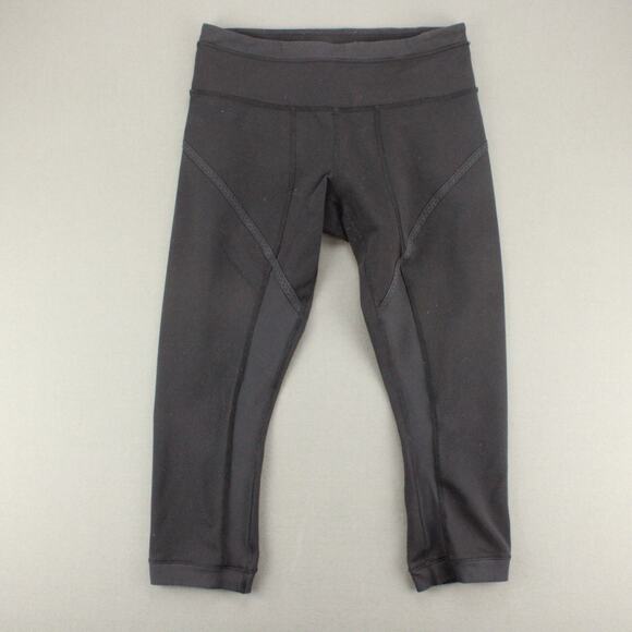 Lululemon Cropped Leggings Women’s Size 8 Gray Stretch Activewear - Picture 1 of 8